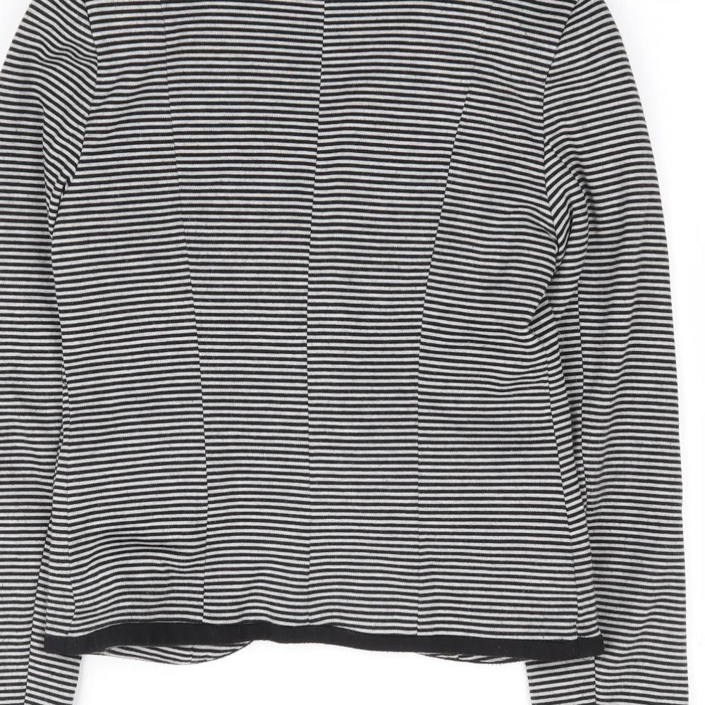 New Look Womens Black Striped Polyester Jacket Suit Jacket Size 10