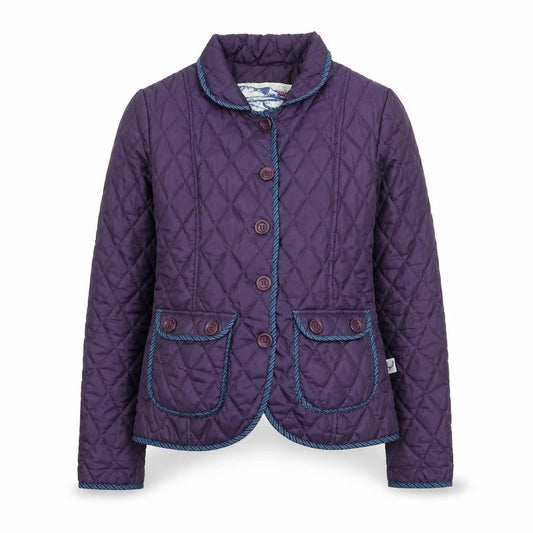 42 Hours Womens Purple Quilted Coat Size 12 Button