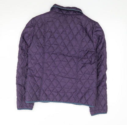 42 Hours Womens Purple Quilted Coat Size 12 Button