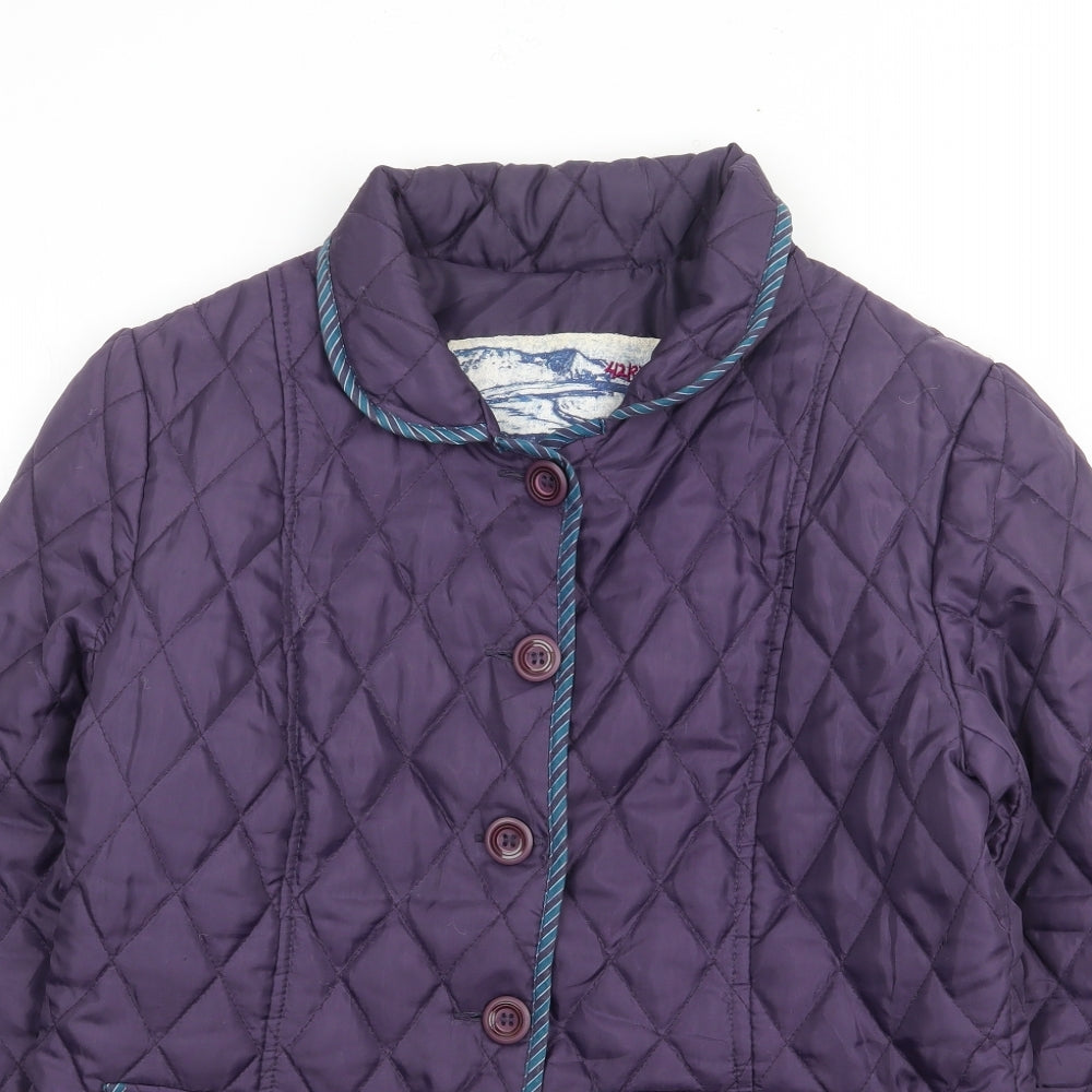 42 Hours Womens Purple Quilted Coat Size 12 Button