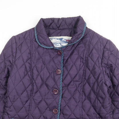 42 Hours Womens Purple Quilted Coat Size 12 Button