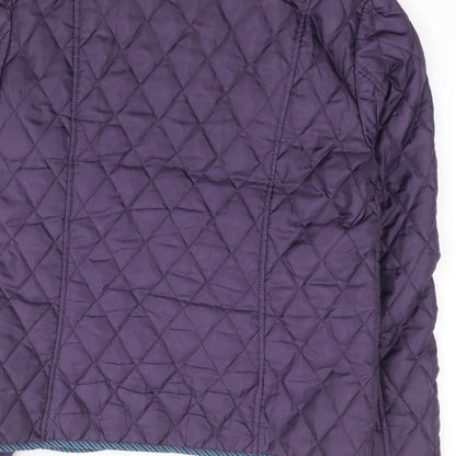 42 Hours Womens Purple Quilted Coat Size 12 Button