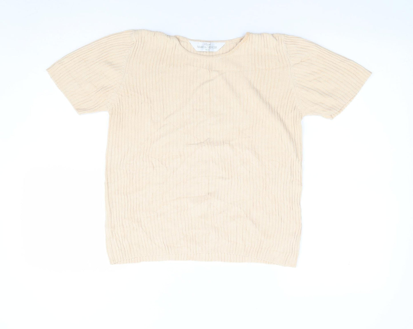 Womens UK Size S Marks and Spencer Beige Pullover Jumper