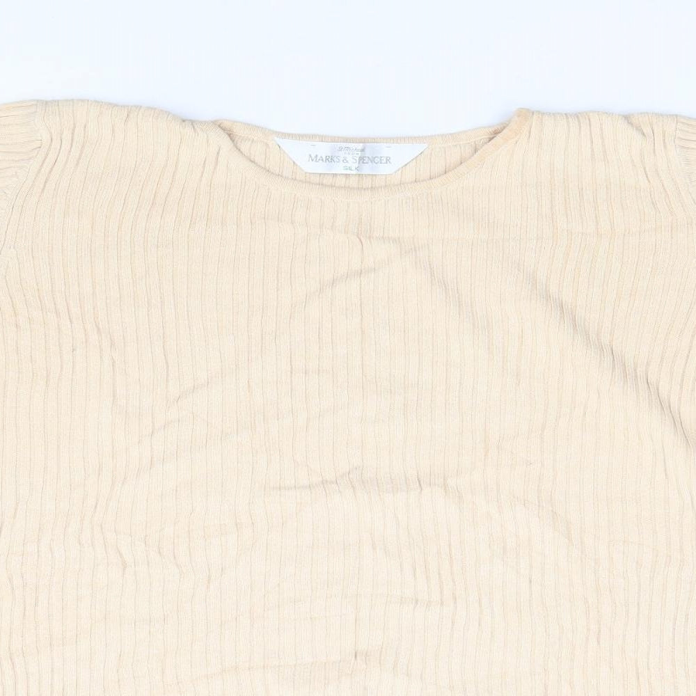 Womens UK Size S Marks and Spencer Beige Pullover Jumper