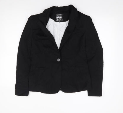 NEXT Womens Black Polyester Jacket Suit Jacket Size 12