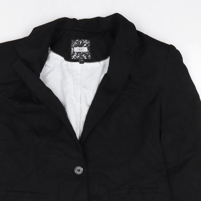NEXT Womens Black Polyester Jacket Suit Jacket Size 12