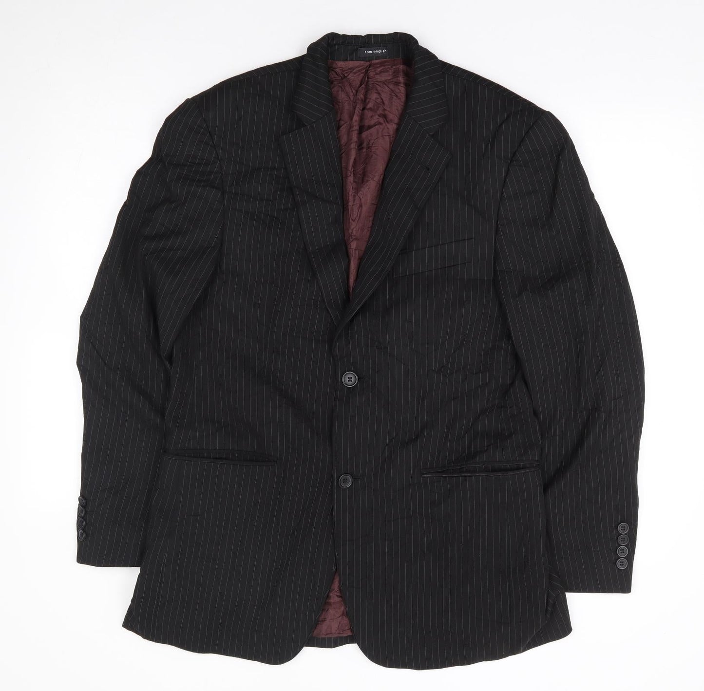 Mens UK Size 38 Tom English Regular Black Suit Jacket