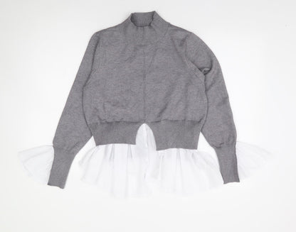 Womens UK Size M New Look Grey Pullover Jumper