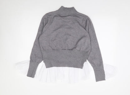 Womens UK Size M New Look Grey Pullover Jumper