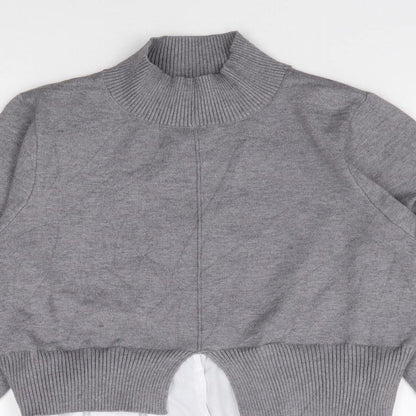 Womens UK Size M New Look Grey Pullover Jumper