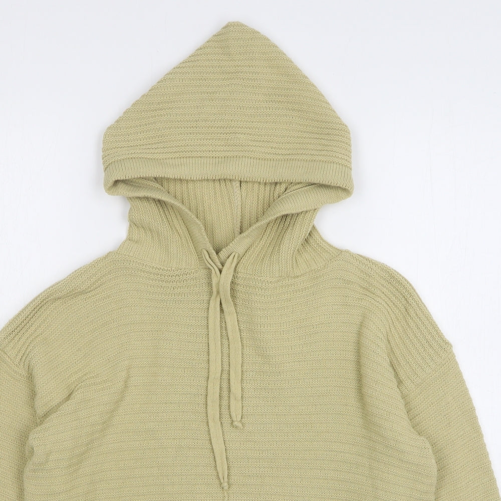 Boohoo Womens Beige Acrylic Pullover Hoodie Size M