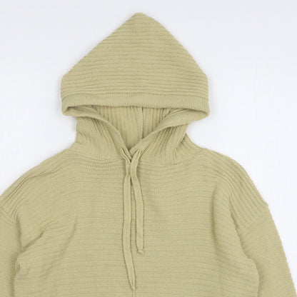 Boohoo Womens Beige Acrylic Pullover Hoodie Size M