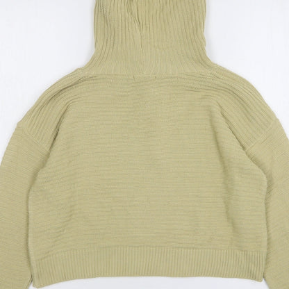 Boohoo Womens Beige Acrylic Pullover Hoodie Size M