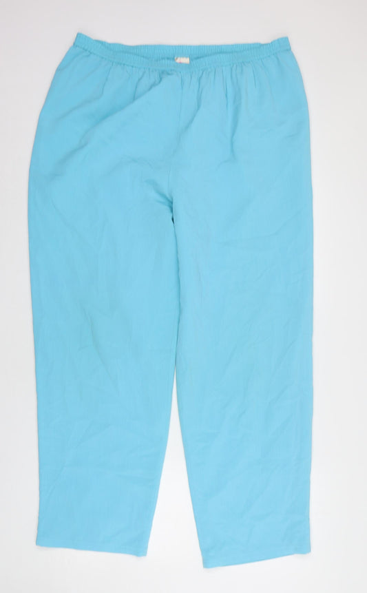 ELVI Womens Blue Polyester Trousers Size 20 L30 in Regular
