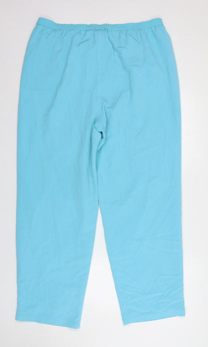 ELVI Womens Blue Polyester Trousers Size 20 L30 in Regular