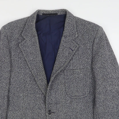 Oscar Mens Blue Wool Jacket Suit Jacket Size 40