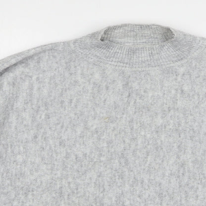 Primark Womens Grey High Neck Acrylic Pullover Jumper Size 14