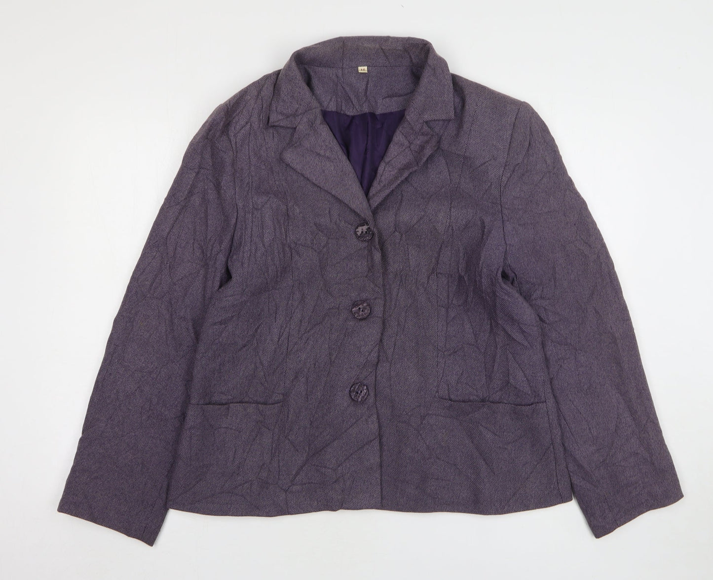 EWM Womens Purple Polyester Jacket Suit Jacket Size 16
