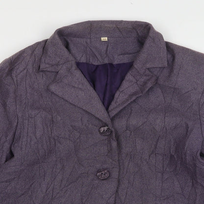 EWM Womens Purple Polyester Jacket Suit Jacket Size 16