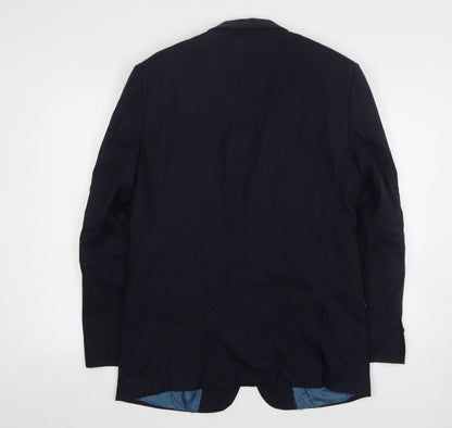 Mens UK Size 40 Steel & Jelly Regular Blue Suit Jacket