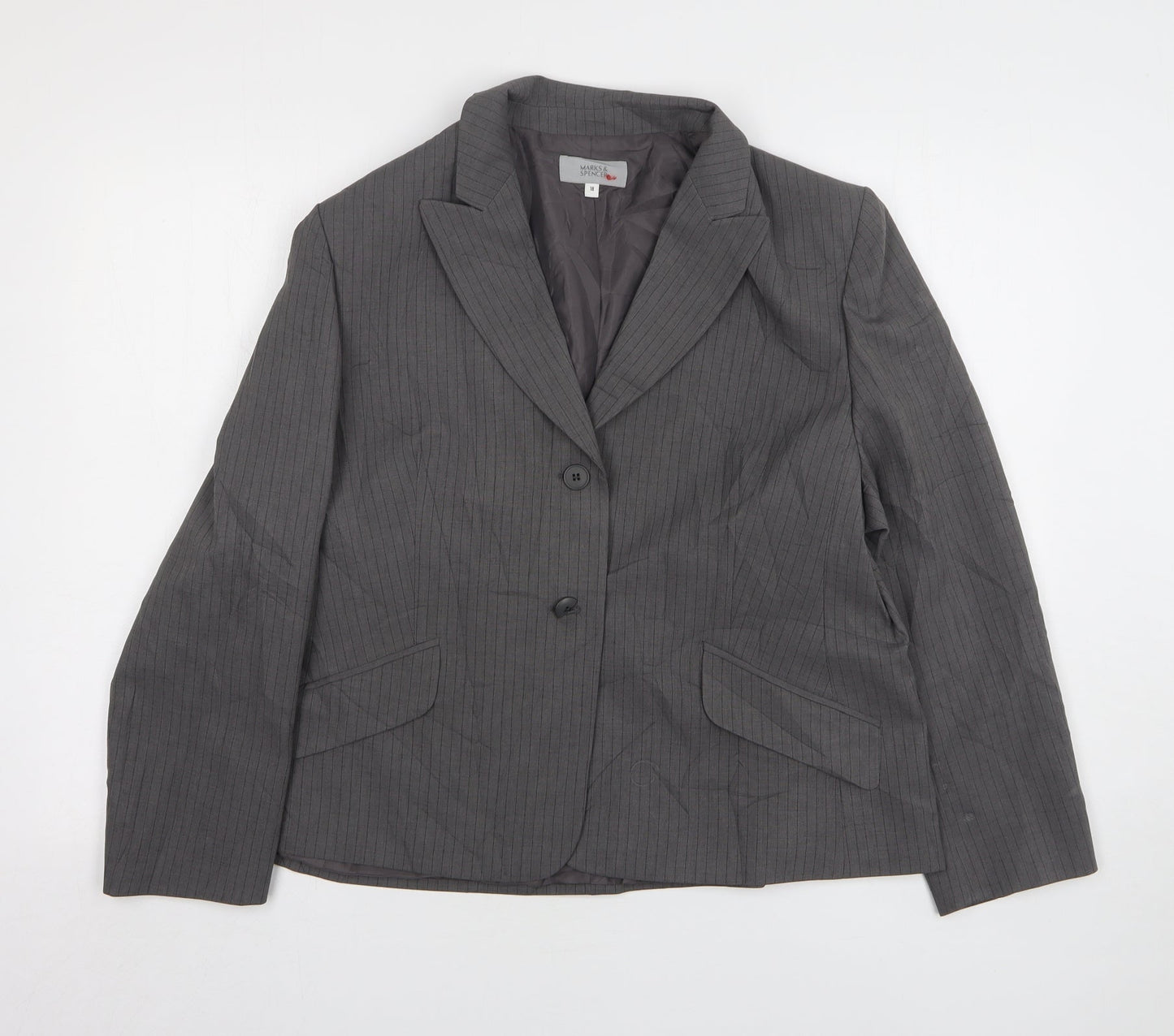 Womens UK Size 18 Marks and Spencer Petites Grey Suit Jacket