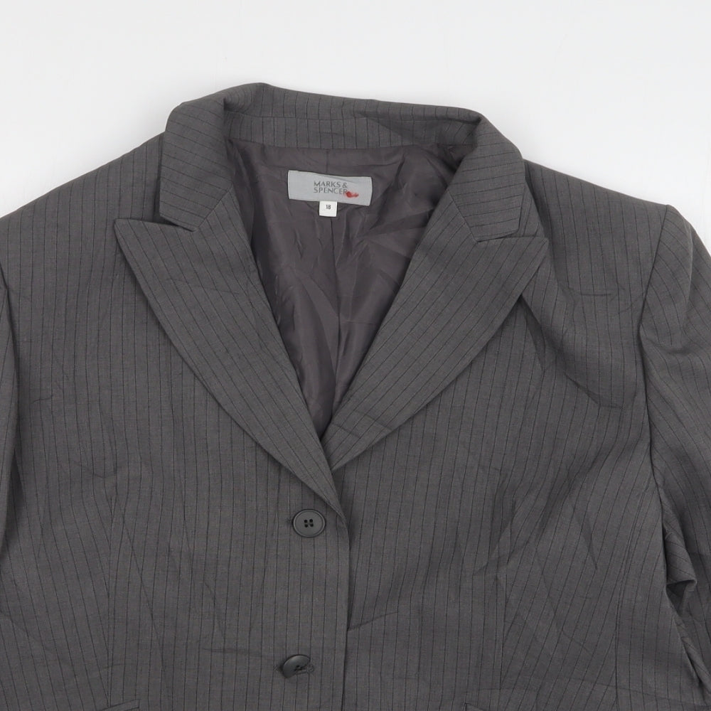 Womens UK Size 18 Marks and Spencer Petites Grey Suit Jacket
