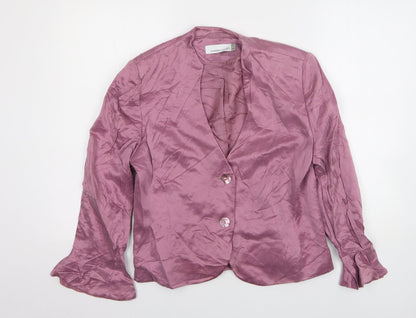 County Casuals Womens Pink Cupro Jacket Blazer Size 14