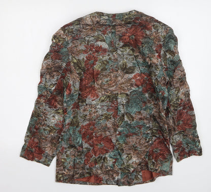 Klaus Steilman Womens Multicoloured Floral Cotton Jacket Blazer Size 10