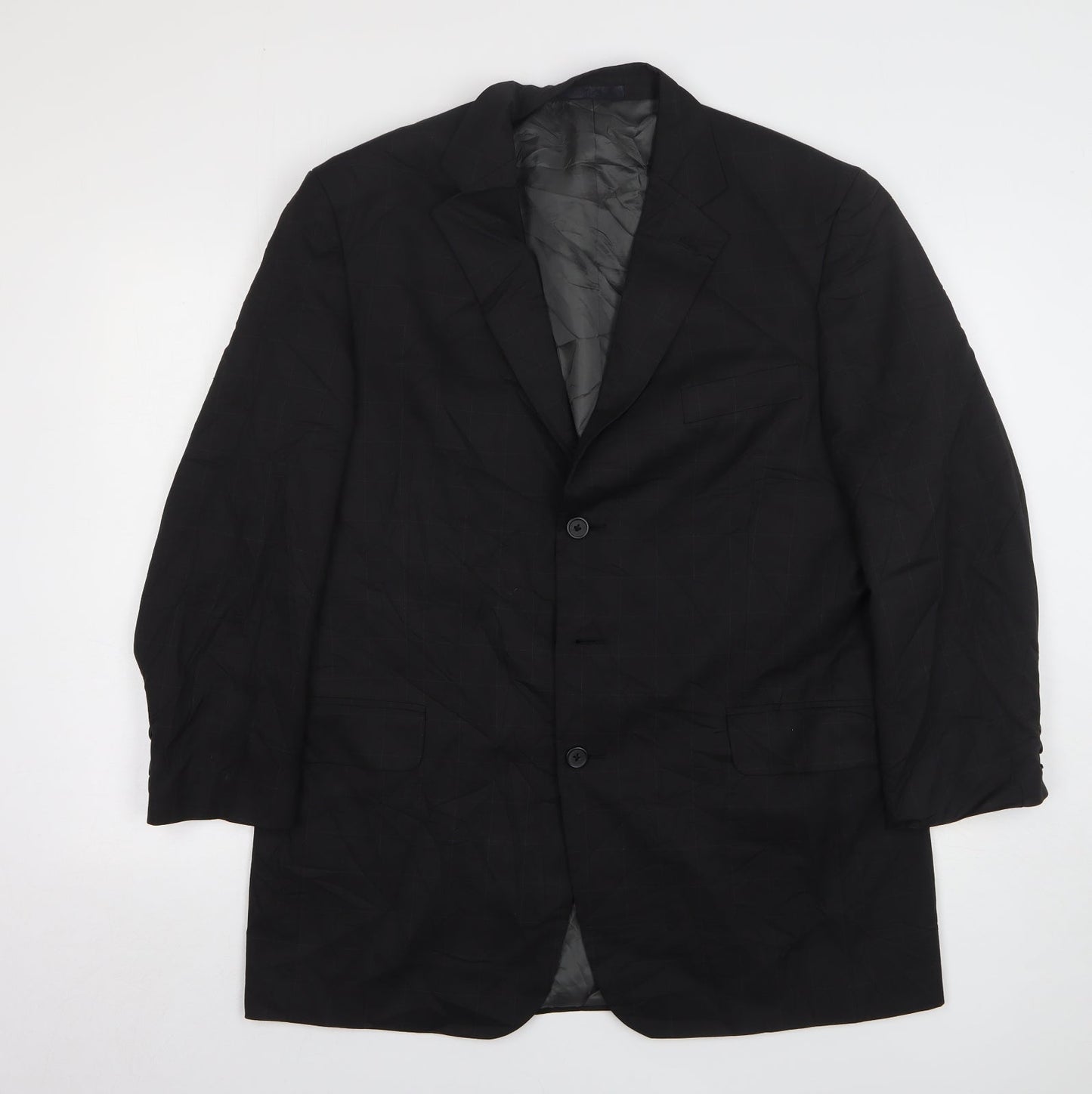 George Mens Black Polyester Jacket Suit Jacket Size 42