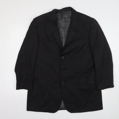 George Mens Black Polyester Jacket Suit Jacket Size 42