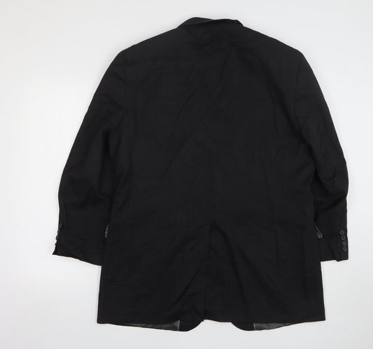 George Mens Black Polyester Jacket Suit Jacket Size 42