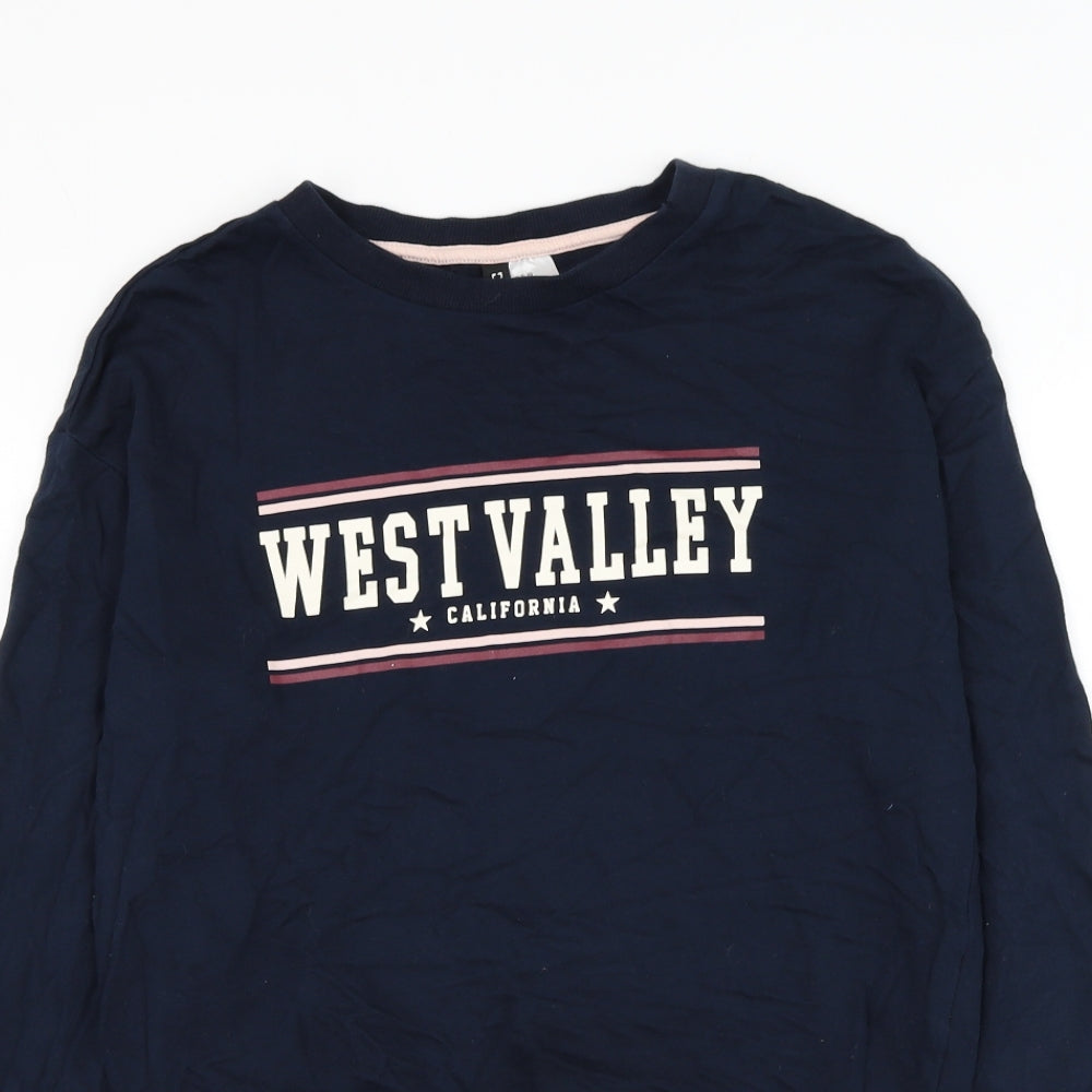 Womens UK Size XS Divided by H&M Blue Pullover Sweatshirt
