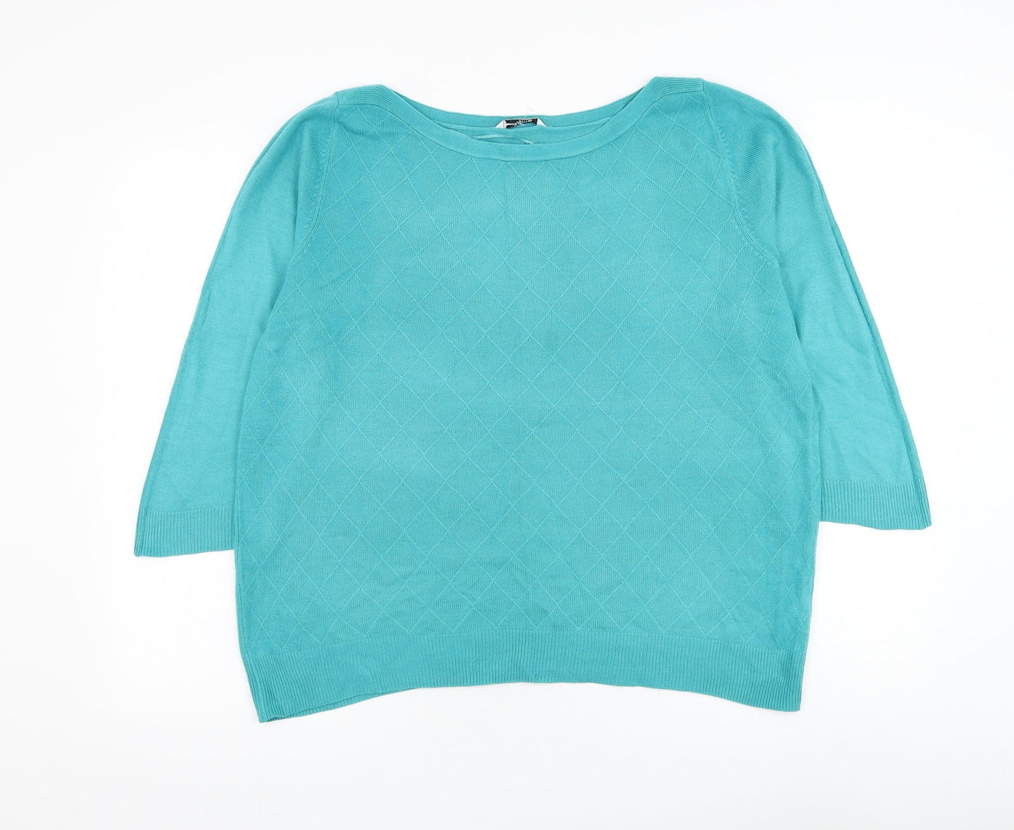 BHS Womens Blue Round Neck Acrylic Pullover Jumper Size 16