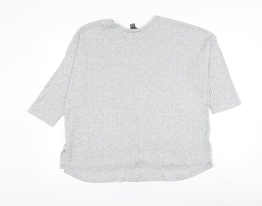 Primark Womens Grey Round Neck Polyester Pullover Jumper Size 14