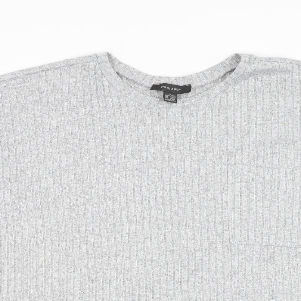 Primark Womens Grey Round Neck Polyester Pullover Jumper Size 14
