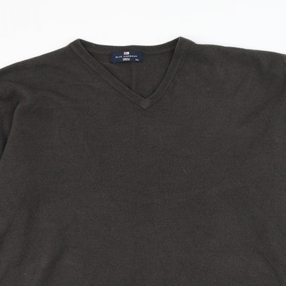 Marks and Spencer Mens Grey V-Neck Acrylic Pullover Jumper Size 2XL