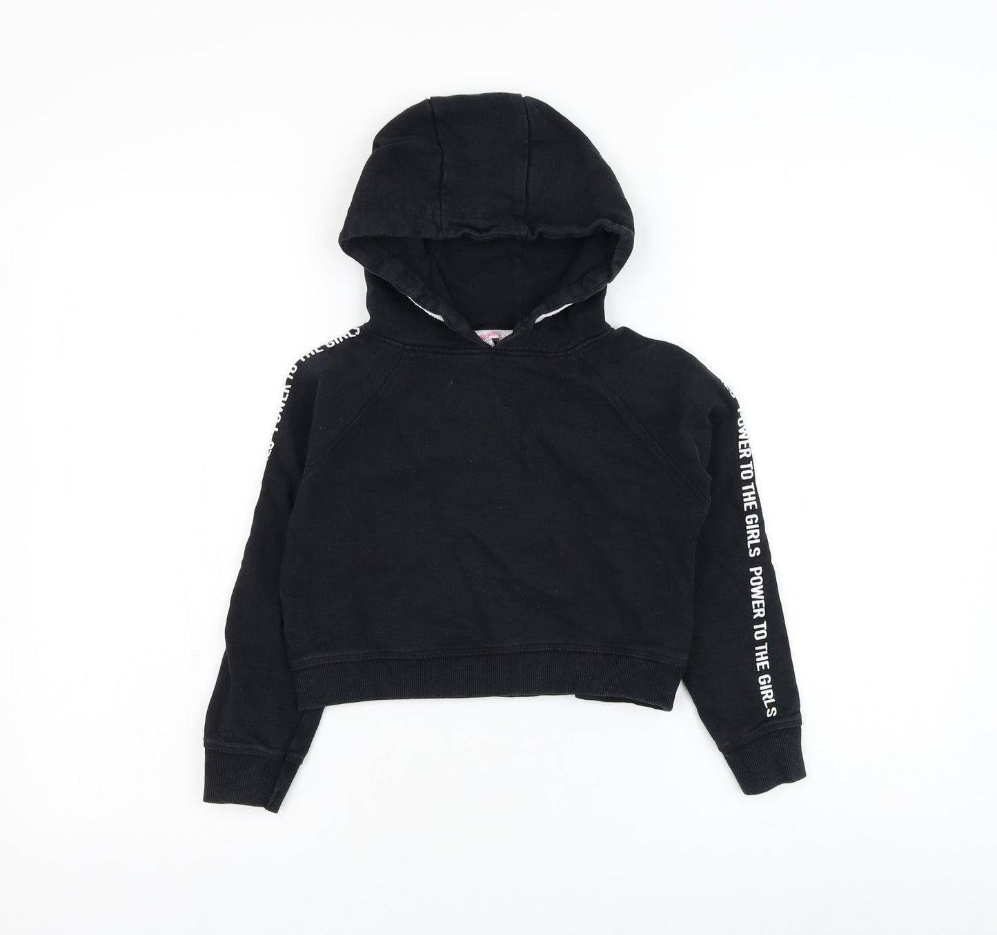Evie Girls Black Cotton Pullover Hoodie Size 7-8 Years Pullover