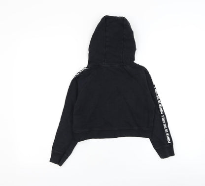 Evie Girls Black Cotton Pullover Hoodie Size 7-8 Years Pullover