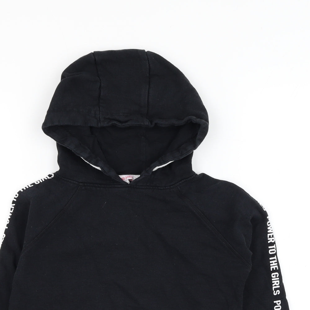 Evie Girls Black Cotton Pullover Hoodie Size 7-8 Years Pullover