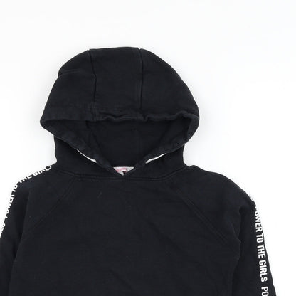 Evie Girls Black Cotton Pullover Hoodie Size 7-8 Years Pullover