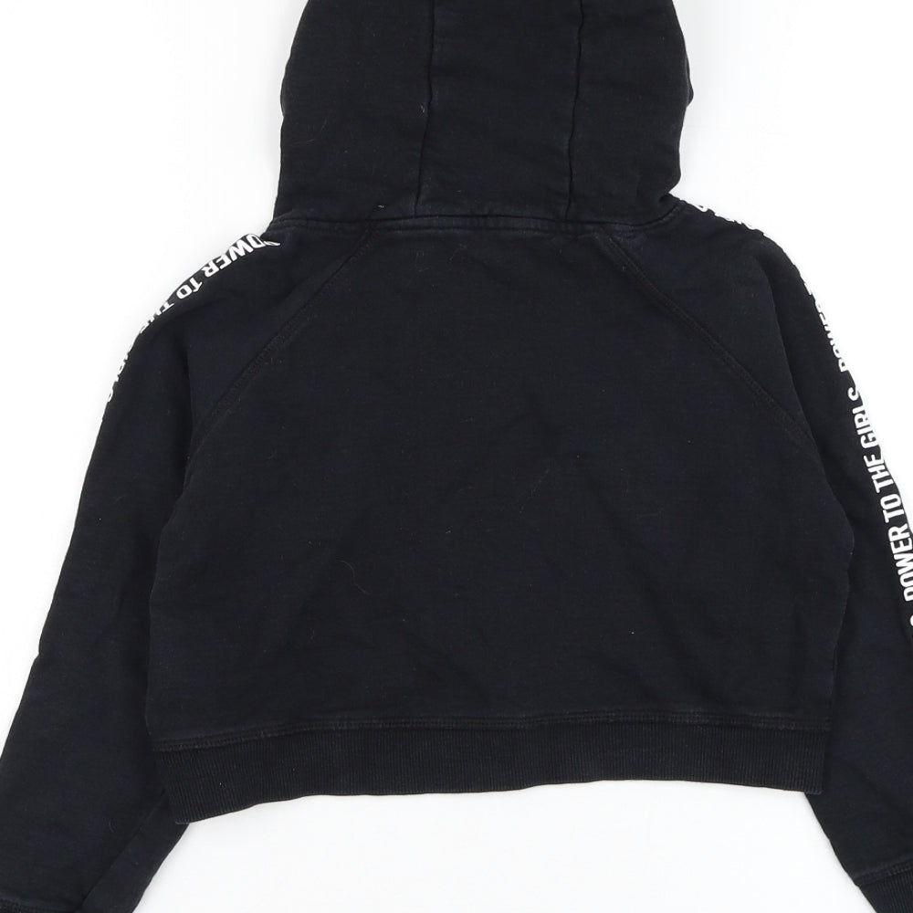 Evie Girls Black Cotton Pullover Hoodie Size 7-8 Years Pullover