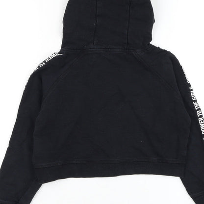 Evie Girls Black Cotton Pullover Hoodie Size 7-8 Years Pullover