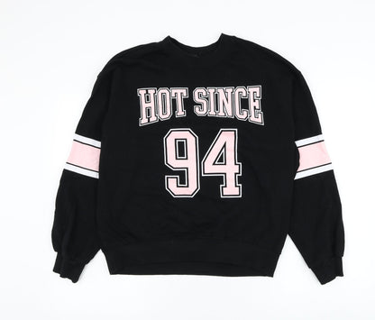 Womens UK Size M Divided by H&M Black Pullover Sweatshirt