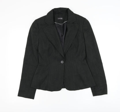 George Womens Black Jacket Blazer Size 8 Button