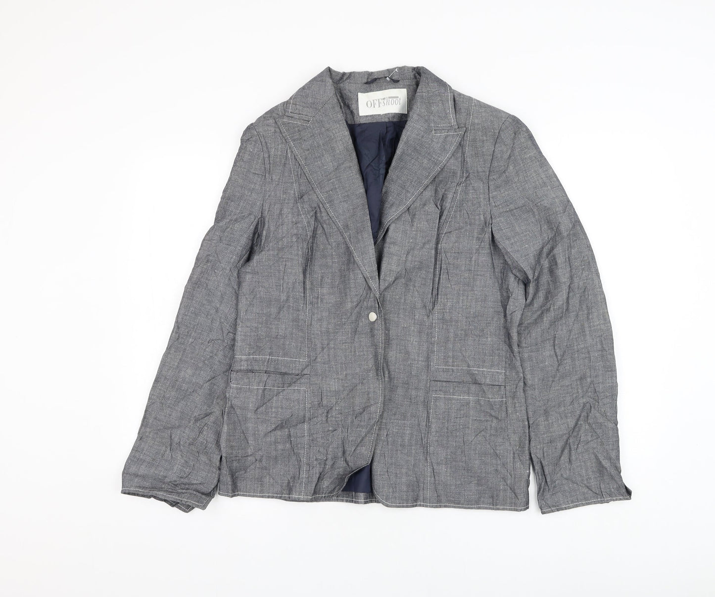 Off Shoot Womens Grey Jacket Blazer Size 14 Button