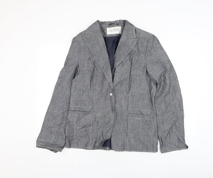 Off Shoot Womens Grey Jacket Blazer Size 14 Button