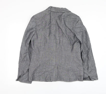 Off Shoot Womens Grey Jacket Blazer Size 14 Button