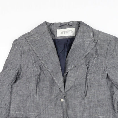 Off Shoot Womens Grey Jacket Blazer Size 14 Button