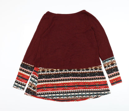 Womens UK Size M Preworn Red Pullover Jumper