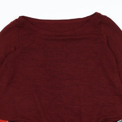 Womens UK Size M Preworn Red Pullover Jumper
